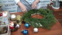 Видеоурок по созданию новогоднего венка